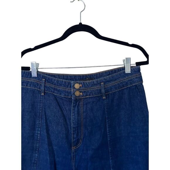 Ann Taylor High Rise WideLeg Cropped Jeans Blue Size 10 Y2k barbie - Picture 3 of 10